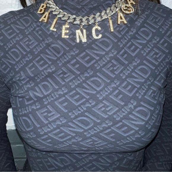 Fendi Skims mock neck black bodysuit SOLD OUT RARE - Picture 6 of 8